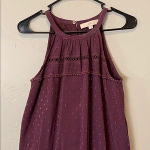Loft maroon sleeveless dress